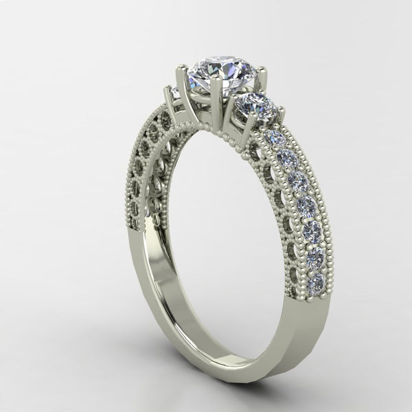 0.89ct Brilliant Cut 3 Stone Engagement Ring - 01US69V